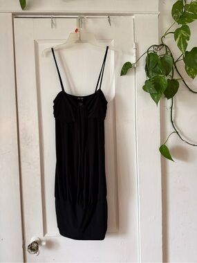 JFW by Just For Wraps Black Top / mini dress  with Logo Tag size large